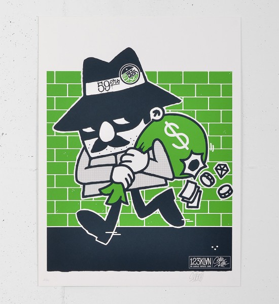 123klan_voleur screen print serigraphie graffiti scien klor street art urbain