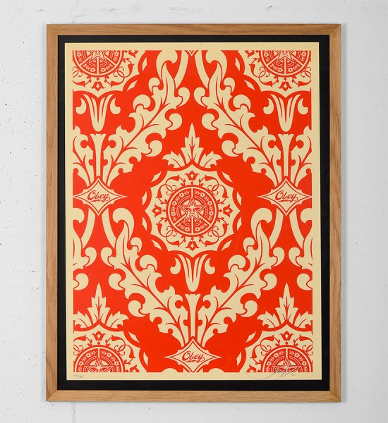 Obey Parlor Pattern Inverse Cream screen print shepard fairey graffiti street art urbain serigraphie obey giant 2-1