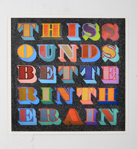 ben eine this sounds better in the rain screen print artwork graffiti london street art urbain serigraphie