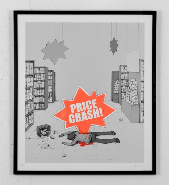 dran price crash screen print serigraphie graffiti street art urbain toulouse