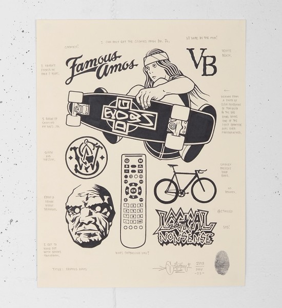 mike giant famous amos draw tattoo dessin rebel8 original artwork print pencil illustration