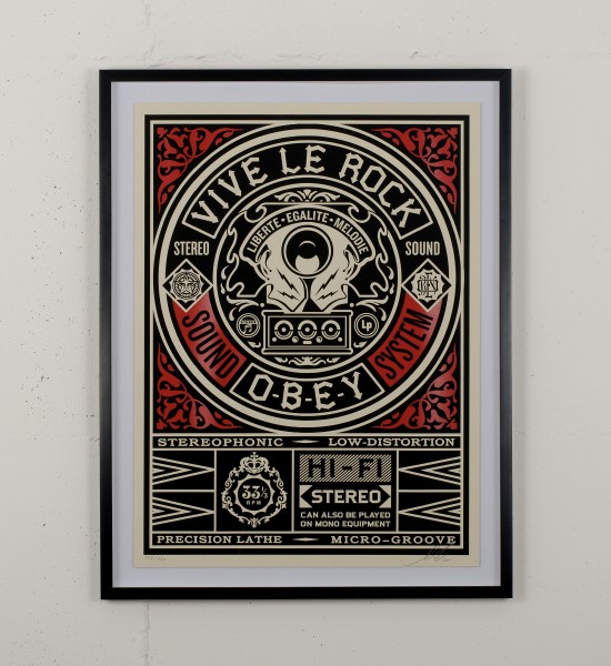 obey vive le rock shepard fairey serigraphie graffiti street art urbain wall screen print artwork 2