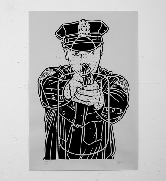 mike_giant_cop killer print rebel 8 giantone tattoo rebel8 serigraphie illustration tatoo police target shoot