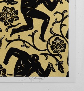Obey_shepard_fairey_Cleon_Peterson_serigraphie_print_pattern of corruption black gold set_miami_graffiti street art urbain serigraphie obey giant soldart sold art gallery 4