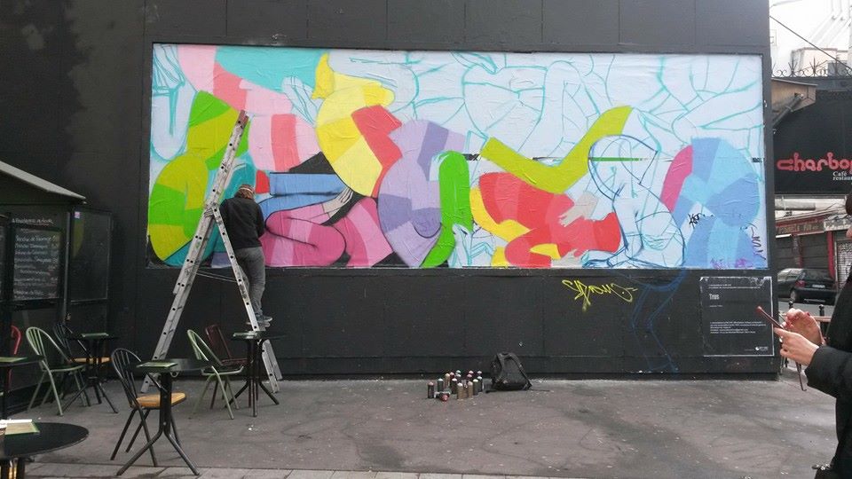 Video de Seth peignant le M.U.R. rue Oberkampf a Paris 4
