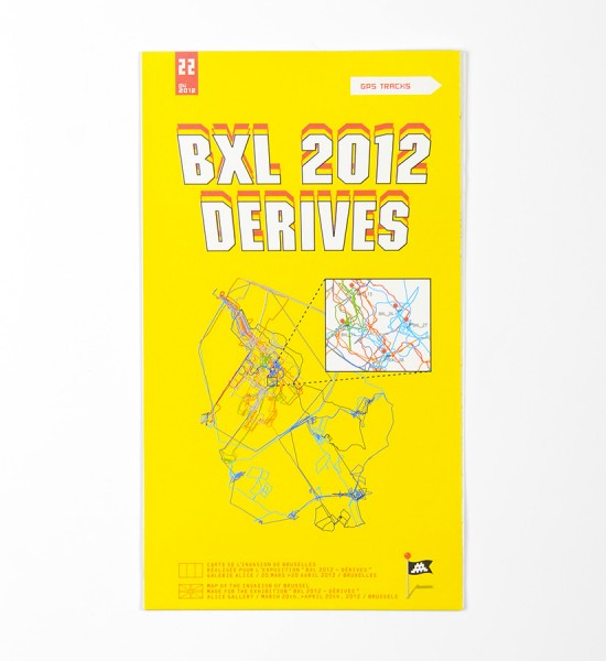 Entitled "BXL 2012 Derives", this map by Invader was made in 2012. Format : 18,8 x 16,5 inches (48 x 42 cm).