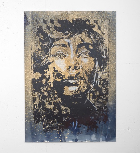 Entitled "Tenuous", this screen print is enhanced with ink by Vhils is an edition of 250. Made in 2016, it is signed and numbered by the artist. Format : 39,3 x 27,5 inches (100 x 70 cm). The work is sold unframed.