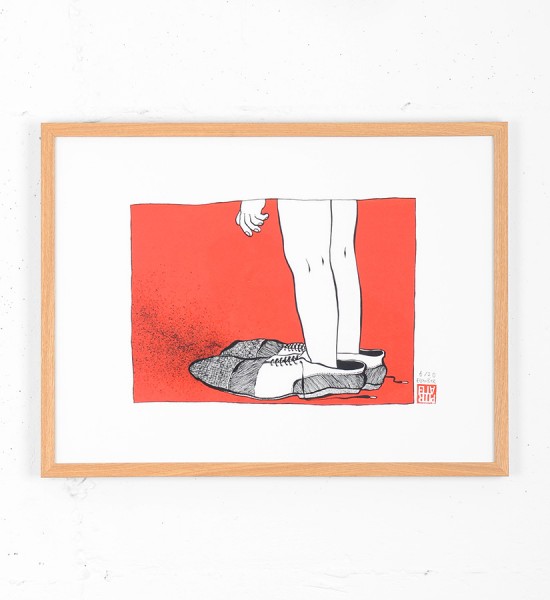 ella-et-pitr-lendemain-de-fete-2eme-partie-serigraphie-oeuvre-edition-limitee-signee-numerotee-papiers-peintres-framed