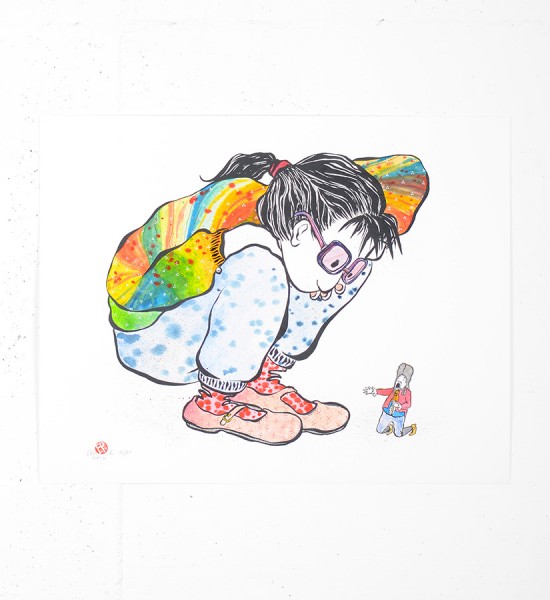 ella-pitr-la-jeune-fille-et-le-tout-petit-monsieur-24-screen-print-enhanced-original-work-of-art-oeuvre-serigraphie-rehaussee
