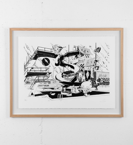 ugo-gattoni-mcbess-sweetbread-lithography-oeuvre-illustration-fine-art-print-collaboration-edition-sold-art-gallery-artwork-framed