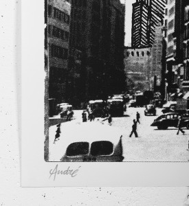 Andre Saraiva le fer a repasser flatiron New York artwork screen print oeuvre serigraphie signed signature
