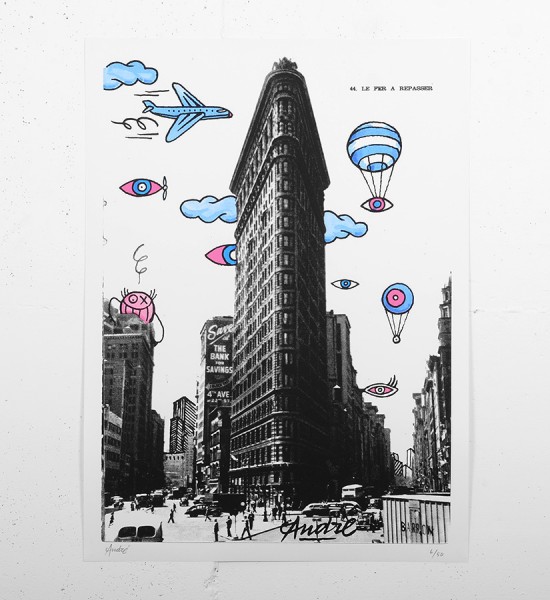 Entitled "Le fer à repasser", this screen print by André Saraiva is an edition of 50. It is signed and numbered by the artist. Format : 30 x 22 inches (76 x 56 cm). The work is sold unframed.