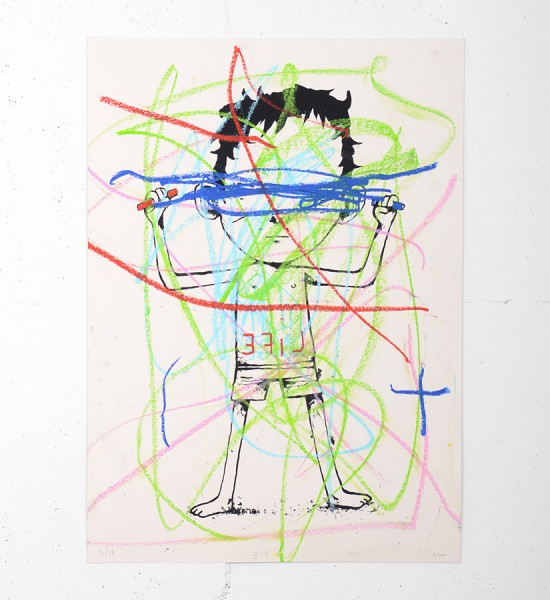 Entitled "Life", this screen print is enhanced by Dran. It's an edition of 88. Made in 2016, it is signed and numbered by the artist. Format : 27,5 x 19,6 inches (70 x 50 cm). The work is sold unframed.