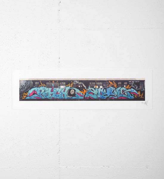 This print by Seen is an edition of 50. It is signed and numbered by the artist. Format : 40 x 11,2 inches (101,8 x 28,7 cm). The work is sold unframed.