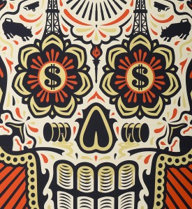 Shepard Fairey Obey Giant Ernesto Yerena Power and Glory Day of the Dead Skull set screen print artwork oeuvre art 2014 detail 1 Shepard Fairey Obey Giant Ernesto Yerena Power and Glory Day of the Dead Skull set screen print artwork oeuvre art 2014 detail 1