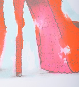 Tilt Closer To God In Heels screen print artwork serigraphie oeuvre detail 2