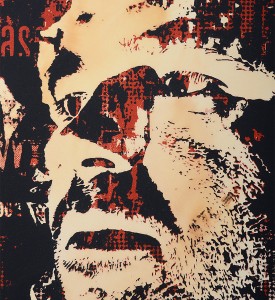 Vhils Alexandre Farto Corpocracy artwork enhanced screen print oeuvre art serigraphie rehaussee detail 2
