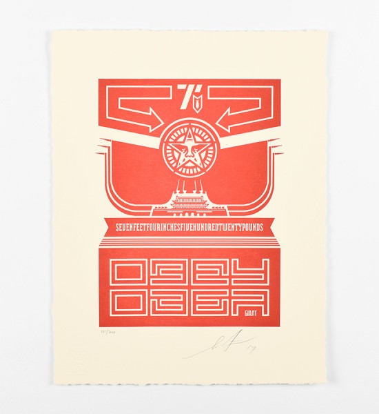 shepard fairey obey giant Chinese banner letterpress artwork art 2014 limited edition 400