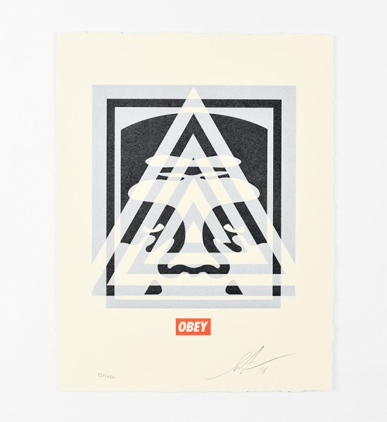 shepard fairey obey giant pyramid top icon letterpress artwork art letterpress 2016 limited edition 450