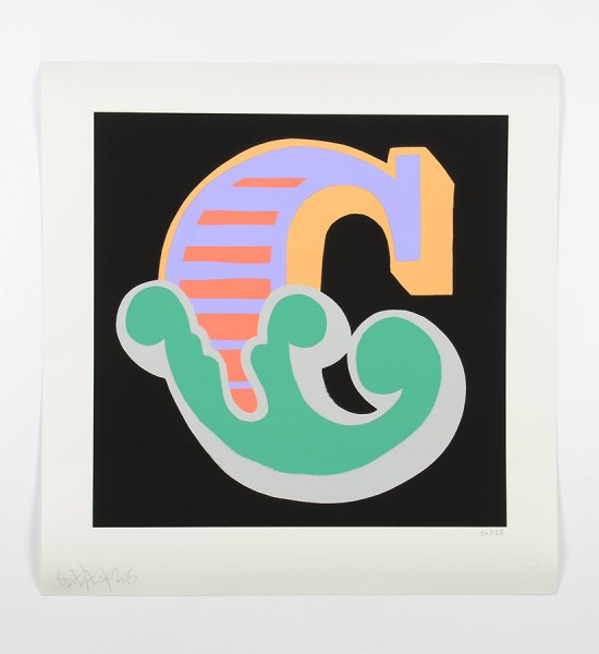 Ben-Eine-Letter-C-Screen print-green version Nelly-Duff-Art-4