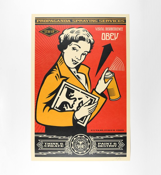 shepard fairey obey giant-Stay-Up-Girl-and-Print artwork offset print oeuvre art 2019 open edition