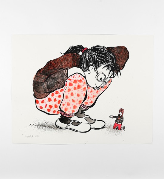 ella-et-pitr-papiers-peintres-La jeune fille et le tout petit monsieur-artwork-oeuvre-art-2016-screen-print-enhanced-serigraphie-rehaussee-limited-edition-11-sur-25