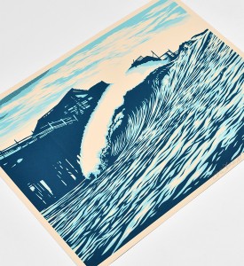 SHEPARD-FAIREY-OBEY-GIANT-POP-WAVE-BLUE-SIGNED-PRINT-RARE SHEPARD-FAIREY-OBEY-GIANT-POP-WAVE-BLUE-SIGNED-PRINT-RARE