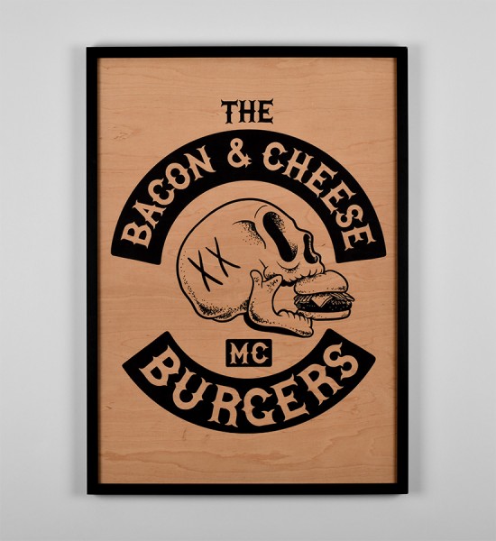 mcbess-bacon-and-cheese-burgers-art-artwork-giclee-print-wood-matthieu-bessudo-the-dudes-factory