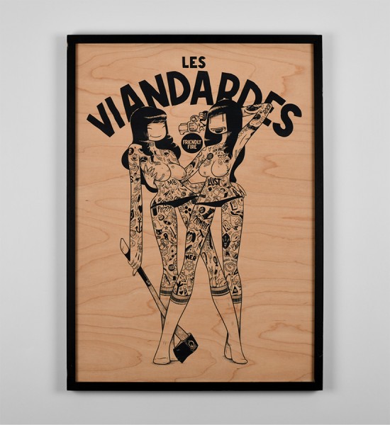 mcbess-les-viandardes-art-artwork-giclee-print-wood-matthieu-bessudo-the-dudes-factory