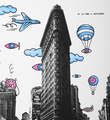 Andre Saraiva le fer a repasser flatiron building New York artwork screen print oeuvre serigraphie detail 2
