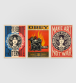 Liberté, égalité, fraternité + Print and destroy + Make Art not war (offset)